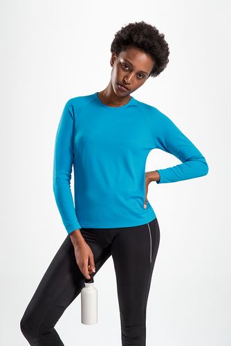 Футболка с длинным рукавом Sporty LSL Women, белая Футболка с длинным рукавом Sporty LSL Women, белая