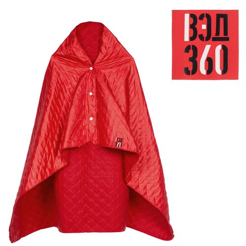 Плед-пончо для пикника SnapCoat, красный Плед-пончо для пикника SnapCoat, красный