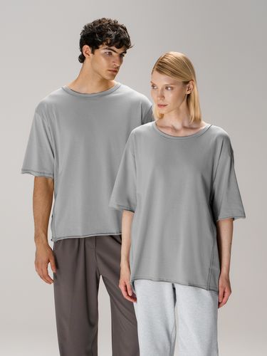 Футболка оверсайз унисекс Vozduh, светло-серая Футболка оверсайз унисекс Vozduh, светло-серая