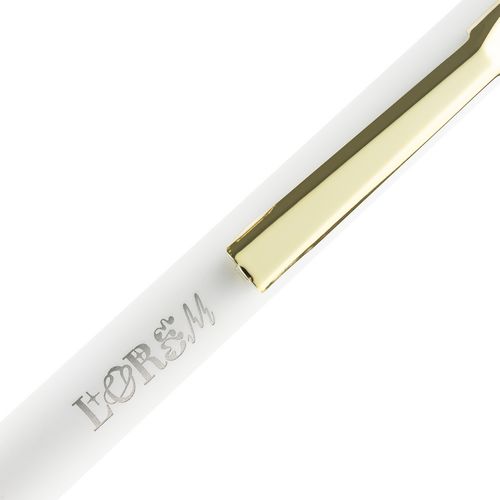 Ручка шариковая Lobby Soft Touch Gold, белая