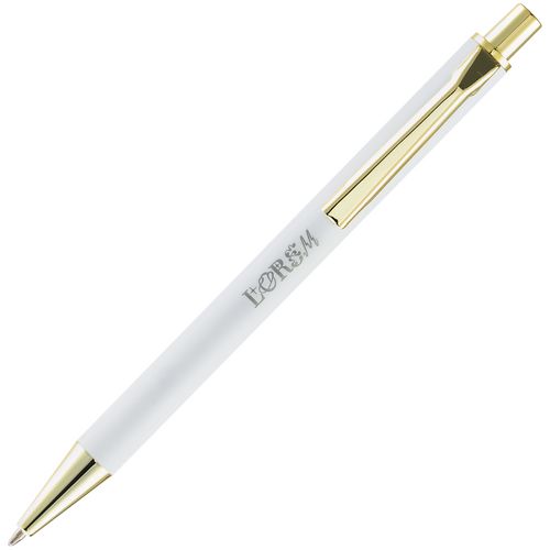 Ручка шариковая Lobby Soft Touch Gold, белая