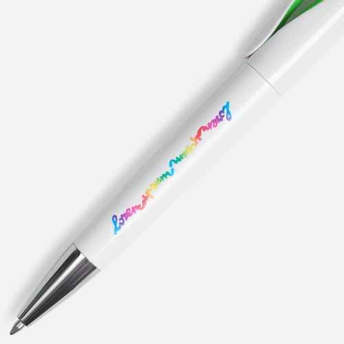 Ручка шариковая Nave, белая с зеленым