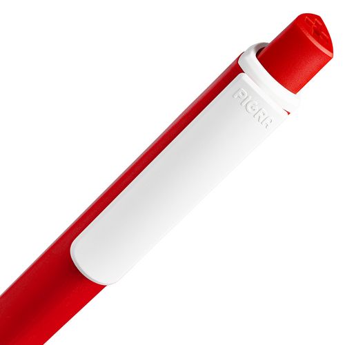Ручка шариковая Pigra P02 Mat, красная с белым Ручка шариковая Pigra P02 Mat, красная с белым