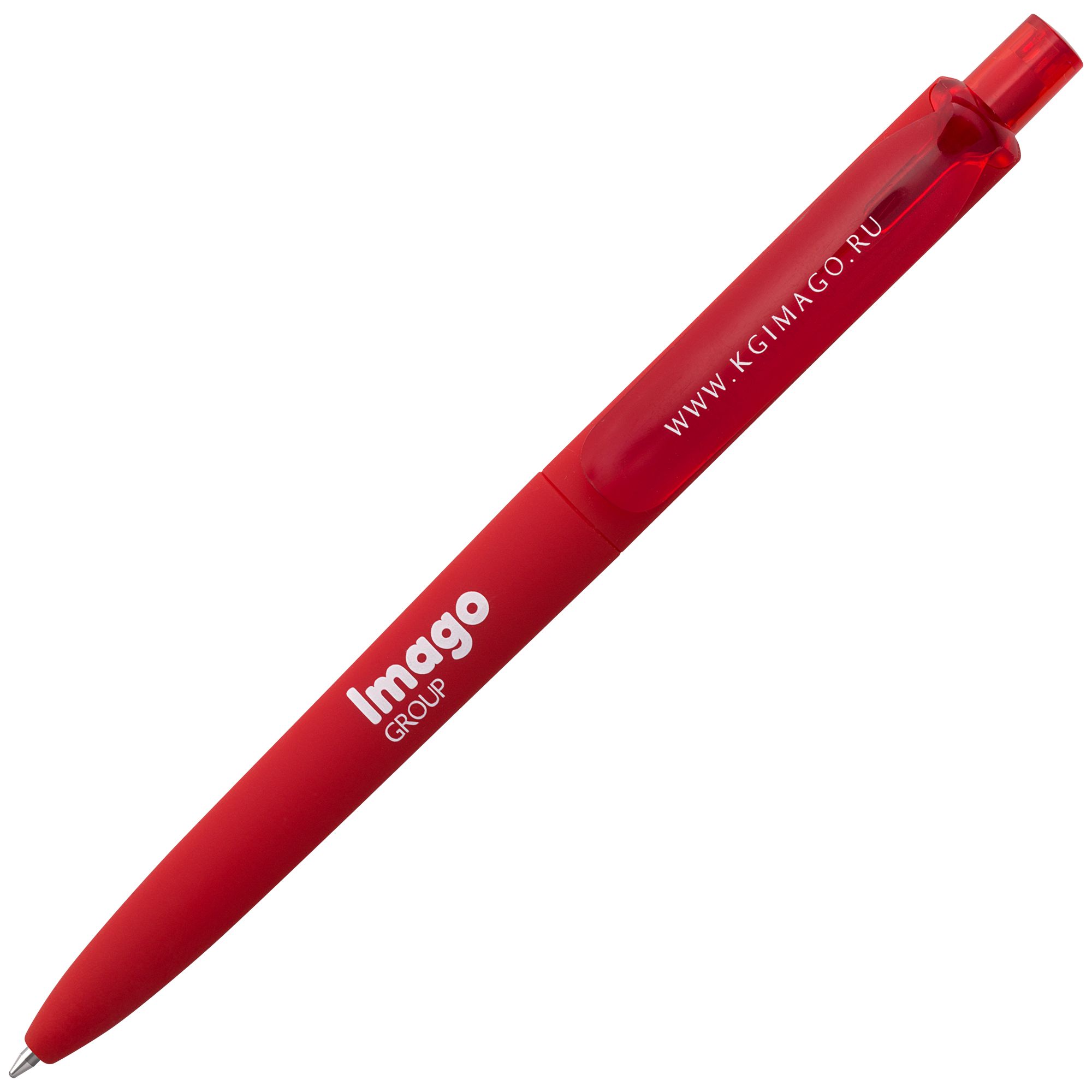 Ручка шариковая Prodir DS8 PRR-Т Soft Touch, красная