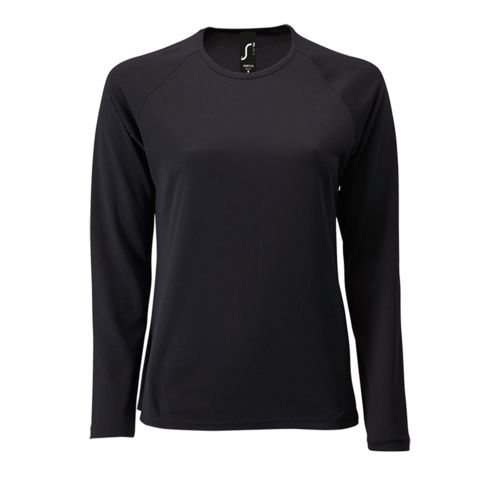 Футболка с длинным рукавом Sporty LSL Women, черная Футболка с длинным рукавом Sporty LSL Women, черная