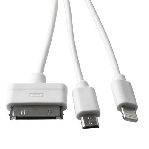 Кабель 3-в-1: micro USB, iPhone 5/6/7, iPhone 3/4