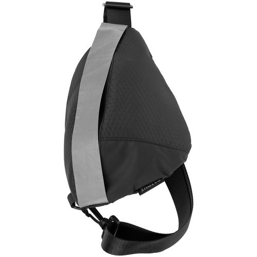 Сумка кросс-боди tagBag со светоотражающим элементом, черная Сумка кросс-боди tagBag со светоотражающим элементом, черная