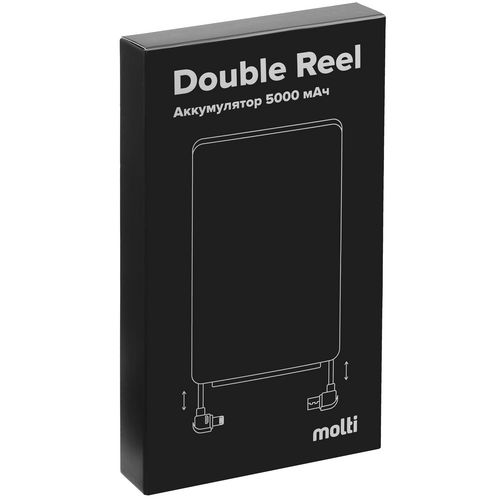 Металлический аккумулятор Double Reel 5000 мАч, серебристый Металлический аккумулятор Double Reel 5000 мАч, серебристый