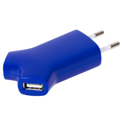 Сетевое зарядное устройство Uniscend Double USB, синее Сетевое зарядное устройство Uniscend Double USB, синее