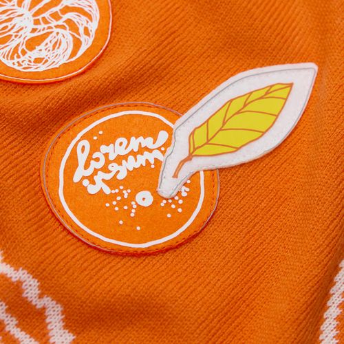 Плед Citrion, оранжево-белый