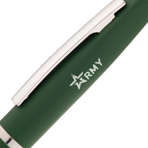 Ручка шариковая Bolt Soft Touch, зеленая
