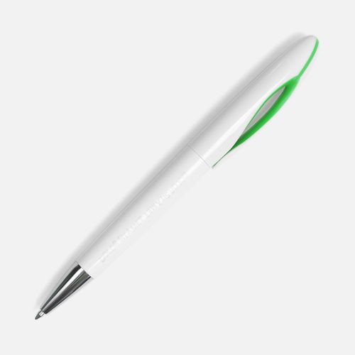 Ручка шариковая Nave, белая с зеленым