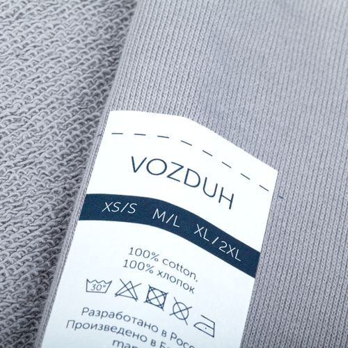 Свитшот оверсайз унисекс Vozduh, светло-серый