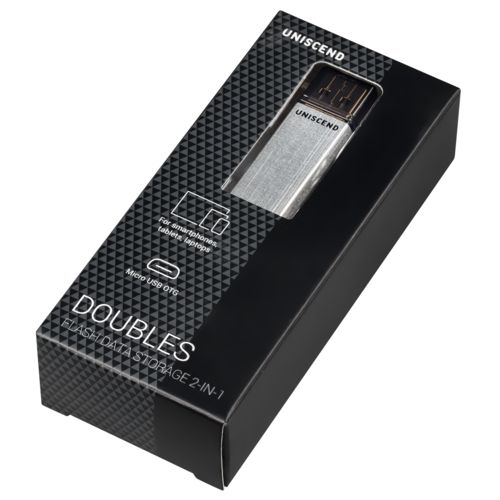 Флешка Uniscend Doubles, с Micro USB, серебристая 16 Гб Флешка Uniscend Doubles, с Micro USB, серебристая 16 Гб