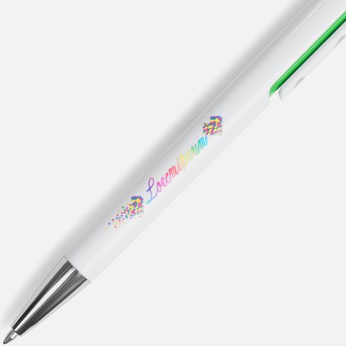 Ручка шариковая Dominanta, белая с зеленым