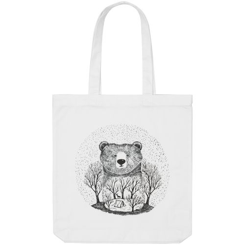 Холщовая сумка Bear, молочно-белая Холщовая сумка Bear, молочно-белая