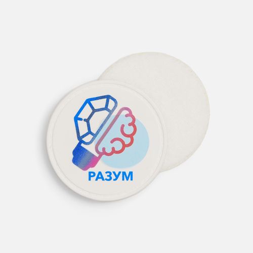 Лейбл из ПВХ Dzeta Round, L, белый