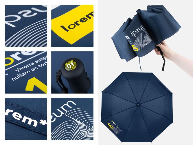 Зонт складной Monsoon, темно-синий Зонт складной Monsoon, темно-синий