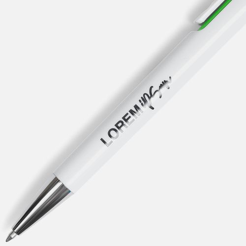 Ручка шариковая Dominanta, белая с зеленым