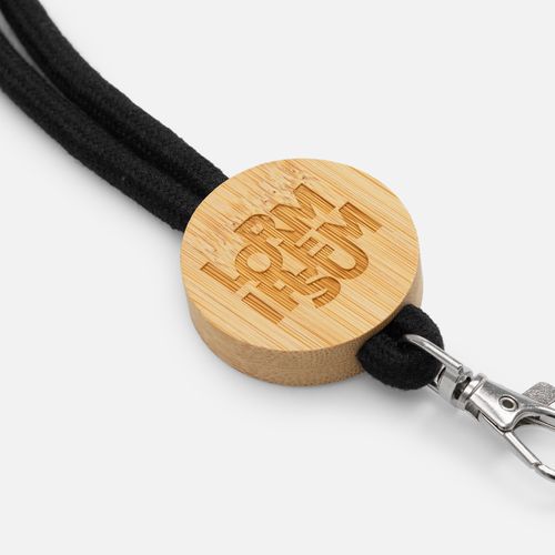 Шнурок для бейджа Tube Wood, черный