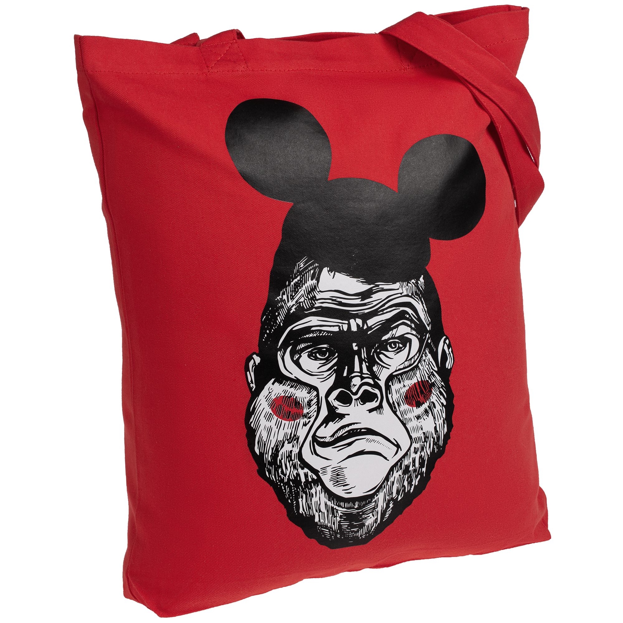 Холщовая сумка Monkey Mouse, красная