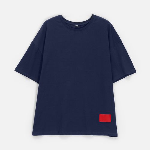 Футболка унисекс оверсайз Crosstown, темно-синяя Футболка унисекс оверсайз Crosstown, темно-синяя