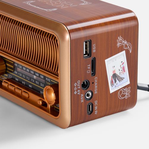 Bluetooth-колонка с радио Beatnik, коричневая