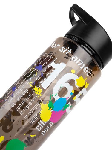 Бутылка для воды Holo, черная с круговой УФ-печатью Бутылка для воды Holo, черная с круговой УФ-печатью