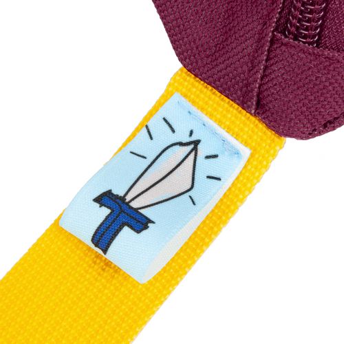 Поясная сумка детская Kiddo, бордовая с серым