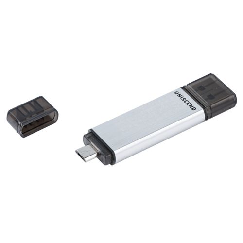 Флешка Uniscend Doubles, с Micro USB, серебристая 16 Гб Флешка Uniscend Doubles, с Micro USB, серебристая 16 Гб