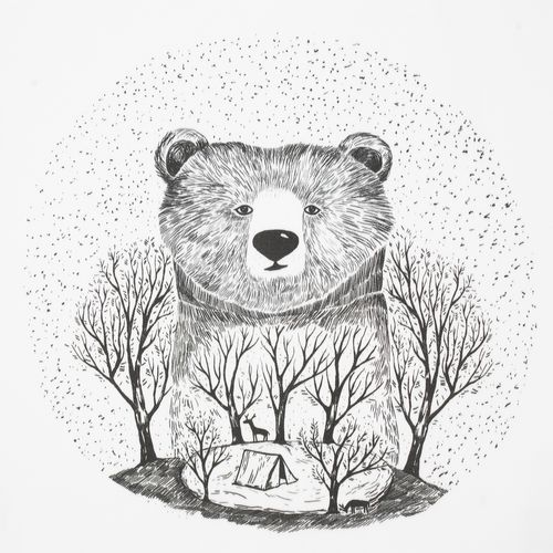 Холщовая сумка Bear, молочно-белая Холщовая сумка Bear, молочно-белая
