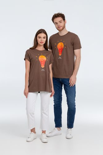 Футболка «Осенило», шоколадно-коричневая Футболка «Осенило», шоколадно-коричневая