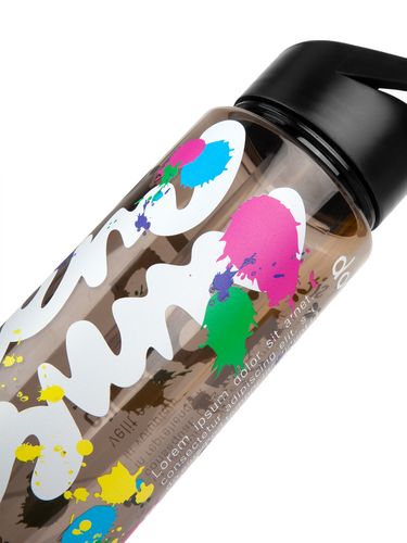 Бутылка для воды Holo, черная с круговой УФ-печатью Бутылка для воды Holo, черная с круговой УФ-печатью