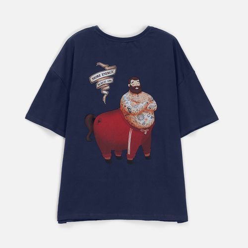 Футболка унисекс оверсайз Crosstown, темно-синяя