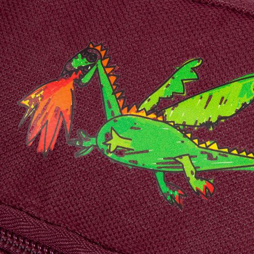 Поясная сумка детская Kiddo, бордовая с серым