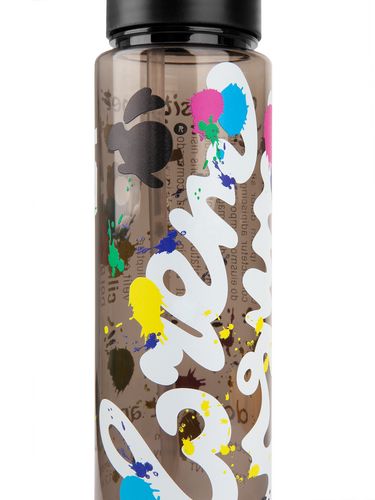 Бутылка для воды Holo, черная с круговой УФ-печатью Бутылка для воды Holo, черная с круговой УФ-печатью