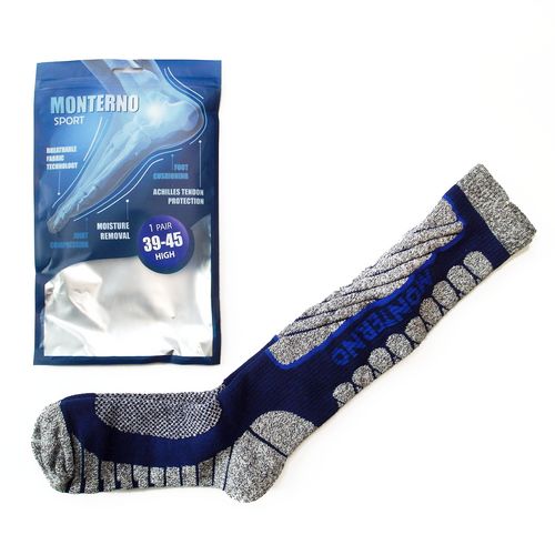 Термоноски мужские высокие Monterno Sport, синие с серым Термоноски мужские высокие Monterno Sport, синие с серым