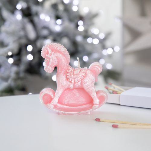 Свеча фигурная «Лошадка-качалка», розовая Свеча фигурная «Лошадка-качалка», розовая