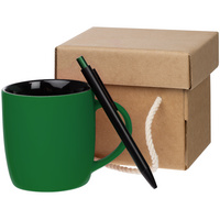Набор Color Block: кружка и ручка, зеленый