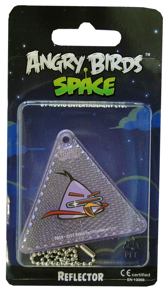 Светоотражатель Angry Birds Space, фиолетовый треугольник, в блистере