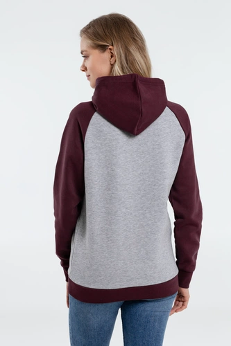 Толстовка унисекс Seattle, серый меланж с бордовым Толстовка унисекс Seattle, серый меланж с бордовым