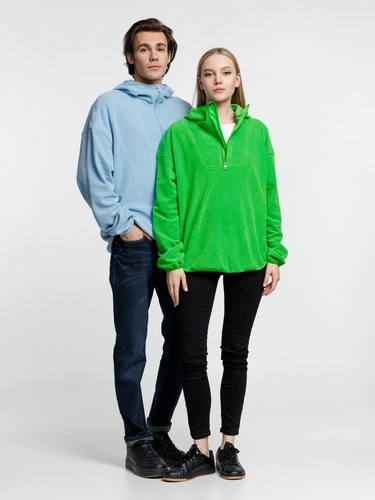 Анорак флисовый унисекс Fliska, голубой Анорак флисовый унисекс Fliska, голубой