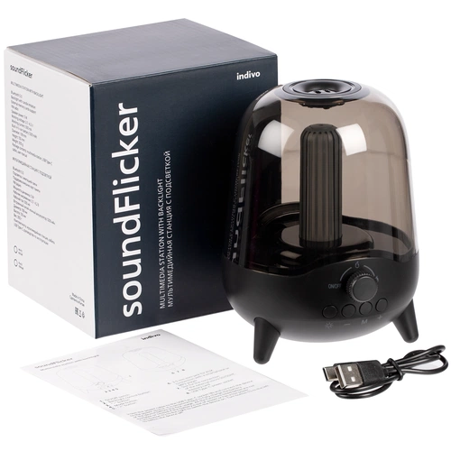 Беспроводная колонка с подсветкой soundFlicker, черная Беспроводная колонка с подсветкой soundFlicker, черная