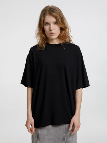 Футболка оверсайз унисекс Lavinia, черная Футболка оверсайз унисекс Lavinia, черная