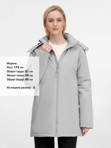 Куртка-парка унисекс Sfera, светло-серая Куртка-парка унисекс Sfera, светло-серая