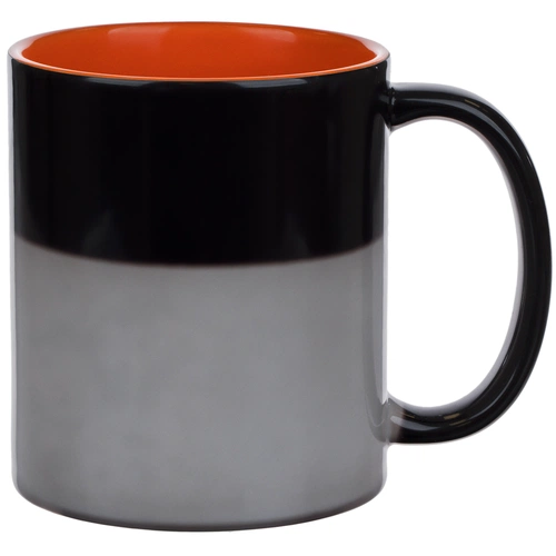 Кружка-хамелеон On Display, глянцевая, черная с оранжевым Кружка-хамелеон On Display, глянцевая, черная с оранжевым