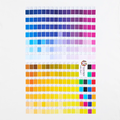 Футболка T-bolka 160 с DTG-печатью Kornit Color Сhart 1, белая, размер L Футболка T-bolka 160 с DTG-печатью Kornit Color Сhart 1, белая, размер L