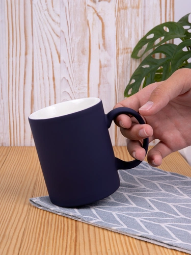 Кружка Promo Soft с покрытием софт-тач, темно-синяя Кружка Promo Soft с покрытием софт-тач, темно-синяя