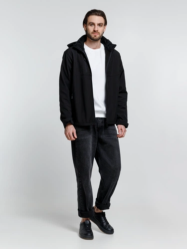 Куртка софтшелл мужская Zagreb, черная Куртка софтшелл мужская Zagreb, черная