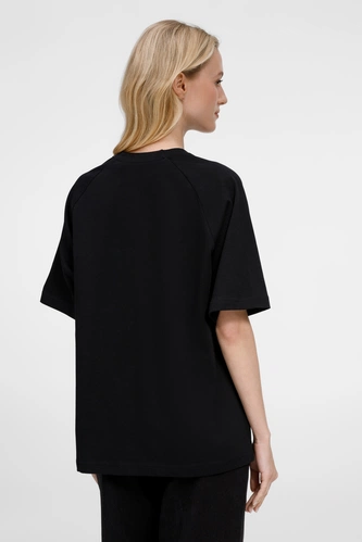 Футболка оверсайз унисекс Avenu, черная Футболка оверсайз унисекс Avenu, черная